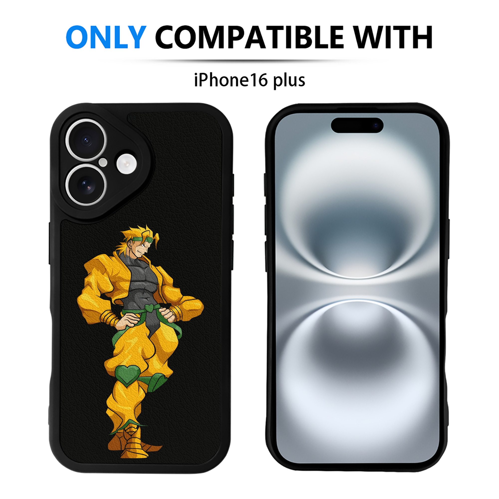 （画像用） ジョジョの奇妙な冒険 ディオ?ブランドー JoJo's Bizarre Adventure Dio Brando 【iPhone 16シリーズ対応】シリコンスマホケース（レザー調） 材質：シリコン